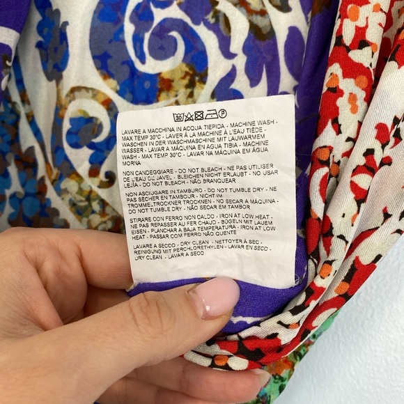 Etro Paisley Printed Ruched Dress Multicolor Viscose IT 42 US 6 Small S Spring - Picture 13 of 13